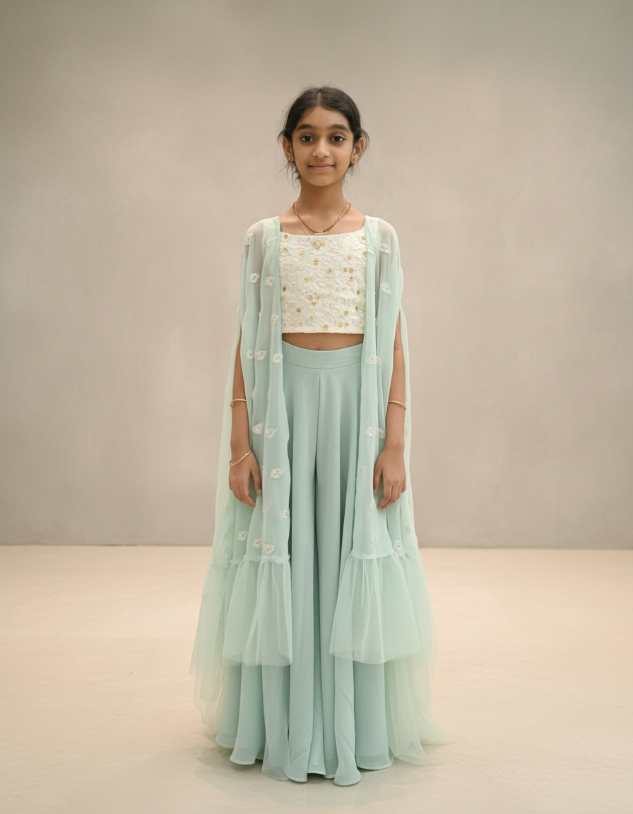 Mint Blossom Cape Set