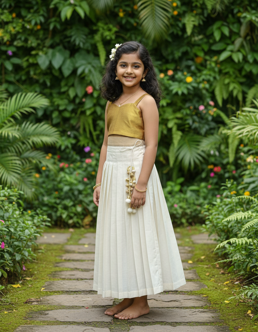 Ivory Gold Onam Charm Ensemble