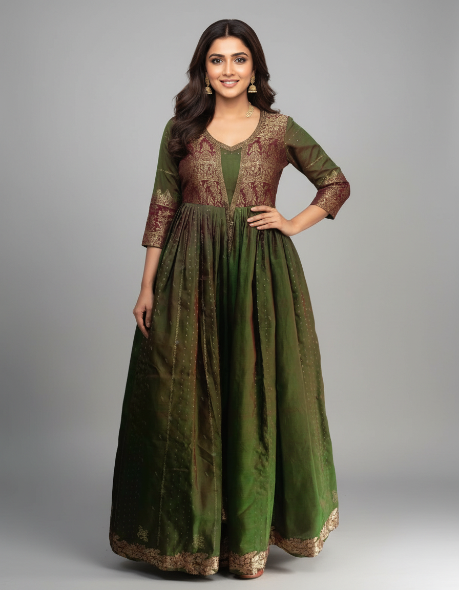 Olive Aura Celebration Anarkali