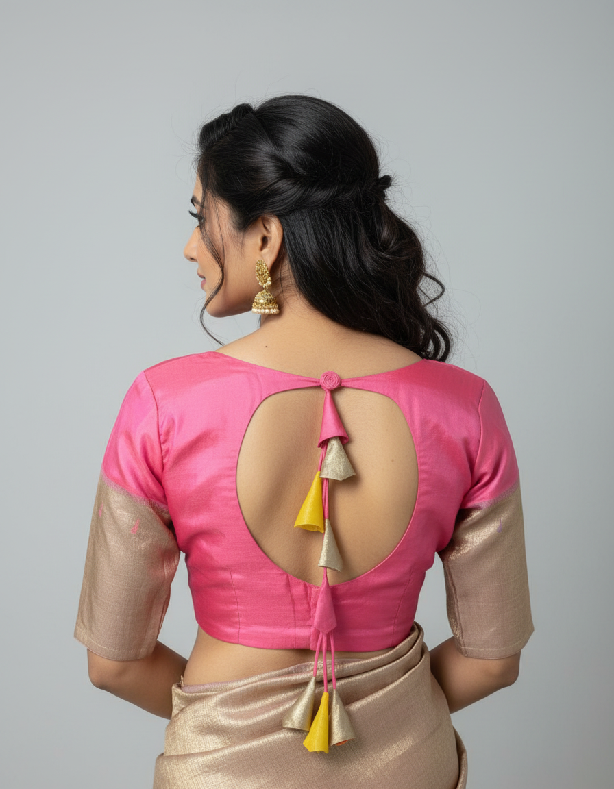 Rose Radiance Back-Cut Blouse